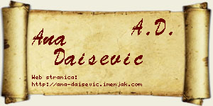 Ana Daišević vizit kartica